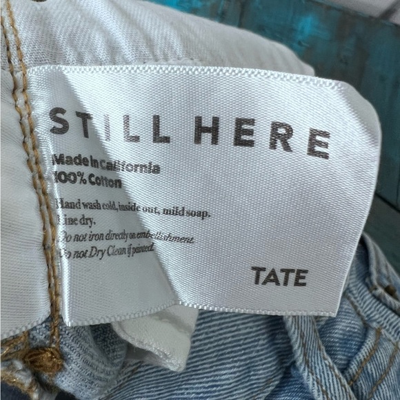 Still Here Tate High Rise Straight Leg Jeans in Vintage Blue Size 28 100% Cotton - Picture 13 of 15